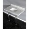 Kingston Brass 36" x 22" Carrara Marble Vanity Top with Clear Acrylic Console Legs, Carrara Marble/Polished Nickel KVPB3630MASQ6 - alternate 2